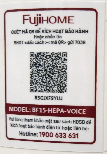 Tem kích hoạt bảo hành điện tử Fujihome